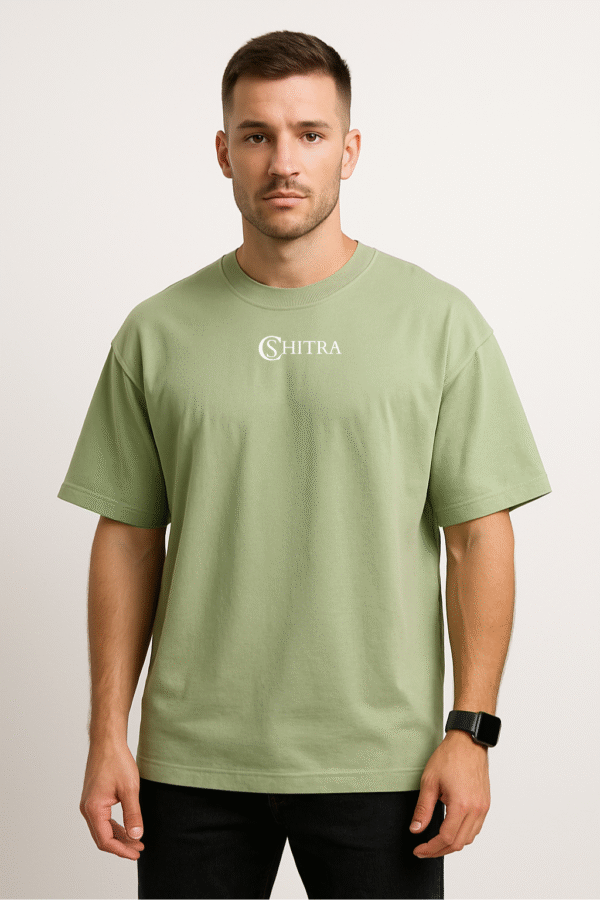 cshitra men's white embroidered pure cotton oversized t shirt