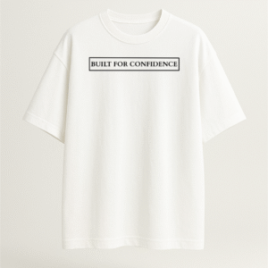Cshitra – Built for Confidence Men's White Embroidered Pure Cotton Oversized T-Shirt