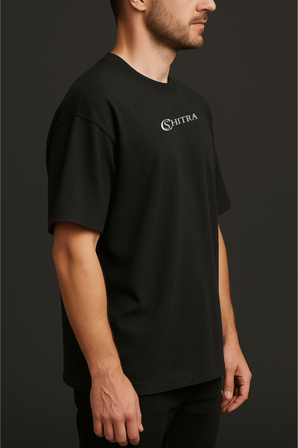 cshitra men's white embroidered pure cotton oversized t shirt