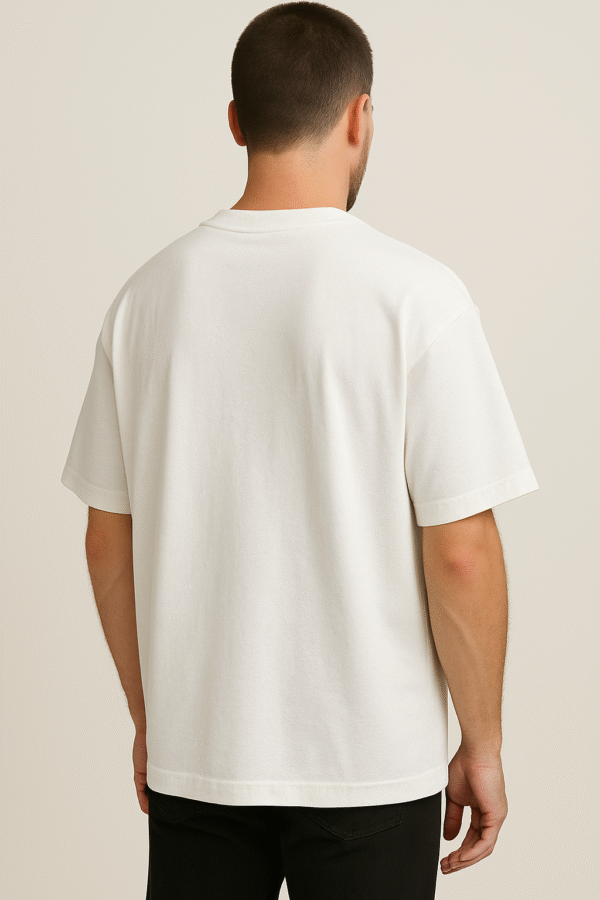 cshitra men's white embroidered pure cotton oversized t shirt