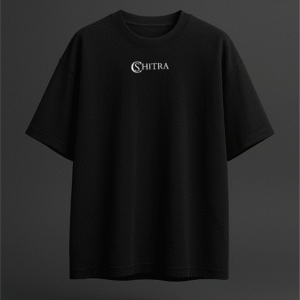 cshitra men's white embroidered pure cotton oversized t shirt