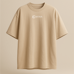 cshitra men's white embroidered pure cotton oversized t shirt