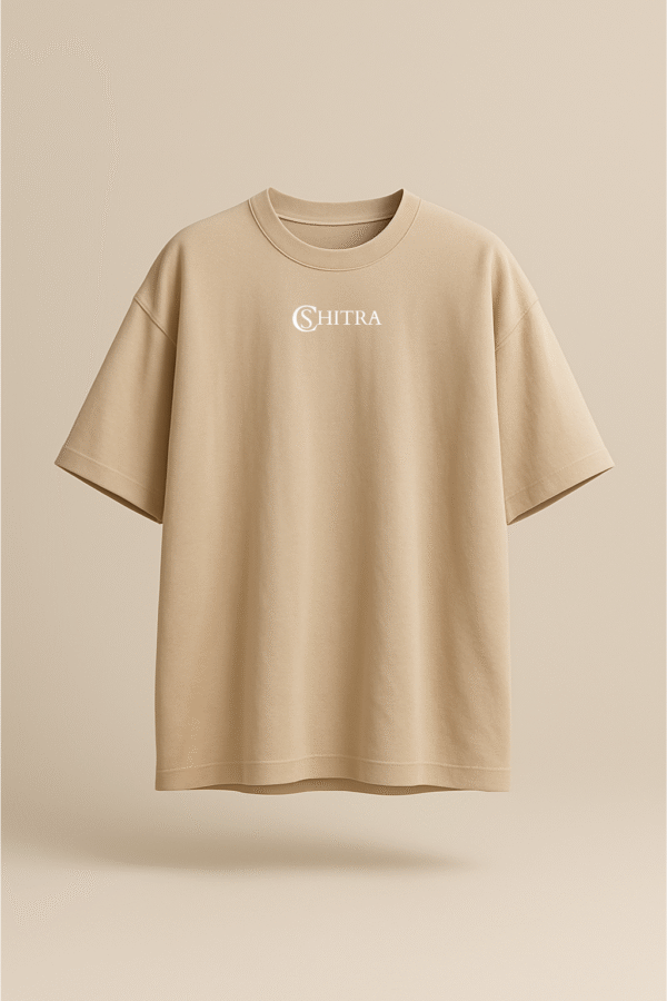 cshitra men's white embroidered pure cotton oversized t shirt