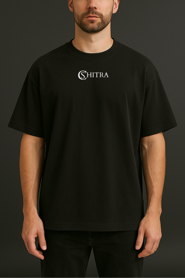 cshitra men's white embroidered pure cotton oversized t shirt