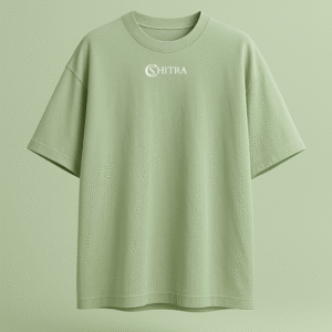 cshitra men's white embroidered pure cotton oversized t shirt