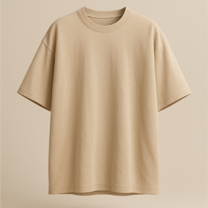 cshitra men’s beige pure cotton oversized t shirt